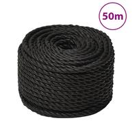 vidaXL Work Rope Black 16 mm 50 m Polypropylene