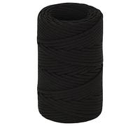 vidaXL Braided Work Rope - 2 mm x 50 m - Durable Polyester Cord - UV Resistant and Abrasion Resistant - Black - General Purpose Use - Indoor and Outdoor