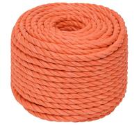 vidaXL Work Rope House Garden Workshop Work Line Twisted Rope Poly Cord Floristry Craft All-purpose Cord Orange 14 mm 50 m Polypropylene