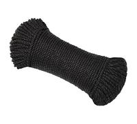 vidaXL Work Rope Polypropylene - 8mm diameter, 50m length - Waterproof, UV and Weather-resistant - Ideal for Home, Garden, Workshop - Black Color, 360 kg Breaking strength