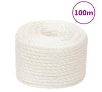 vidaXL Work Rope White 10 mm 100 m Polypropylene