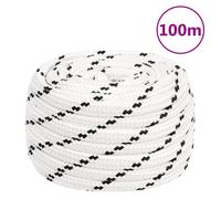 vidaXL Braided Work Rope, 100m length, 16 mm diameter, Durable Polyester, UV-resistant, High Tensile Strength, Suitable for Indoor and Outdoor Use, Not for Climbing