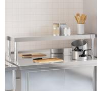 vidaXL Work Table Overshelf 110x30x35 cm Stainless Steel