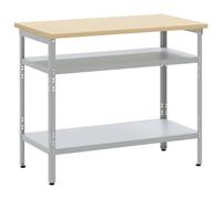 vidaXL Work Table with Shelf Grey 100 x 55 x 85 cm Powder-Coated Steel