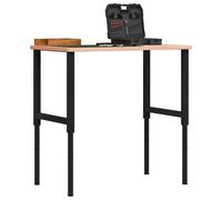 vidaXL Workbench 100x60x(71.5-98) cm Solid Wood Beech Rectangular