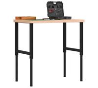 vidaXL Workbench 100x60x(73-99.5) cm Solid Wood Beech Rectangular