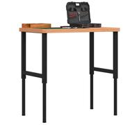 vidaXL Workbench 100x60x(73-99.5) cm Solid Wood Beech Rectangular