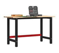 vidaXL Workbench 140x60x81.5 cm Solid Wood Oak