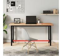 vidaXL Workbench 150x55x81.5 cm Solid Wood Beech and Metal