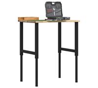 vidaXL Workbench 80x60x(71.5-98) cm Solid Wood Oak