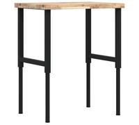 vidaXL Workbench 80x60x(73-99.5) cm - Solid Acacia Wood, Adjustable Height, Durable Rectangular Work Table for Indoor/Outdoor Use