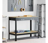 vidaXL Workbench Black 114 x 54 x 91 cm Engineered Wood and Metal