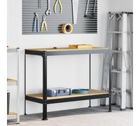 vidaXL Workbench Black 115 x 55 x 91 cm Engineered Wood and Metal
