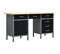 vidaXL Workbench Black 160x60x85 cm Steel