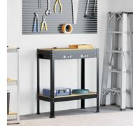 vidaXL Workbench Black 80 x 40 x 91 cm Engineered Wood and Metal