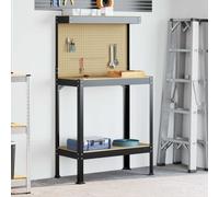 vidaXL Workbench Black 81 x 41 x 145 cm Engineered Wood and Metal