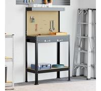 vidaXL Workbench Black 81 x 41 x 145 cm Engineered Wood and Metal