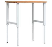 vidaXL Workbench Light Brown 80x60x(71.5-98) cm Solid Wood Oak