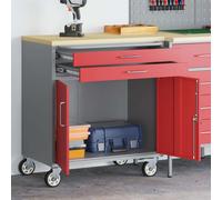 vidaXL Workbench Red and grey 75 x 45 x 85 cm Powder-coated steel