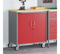 vidaXL Workbench Red and grey 75 x 45 x 85 cm Powder-coated steel