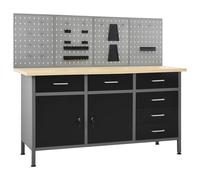 vidaXL Workbench with Four Wall Panels