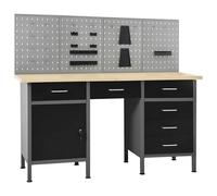 Workbench with Four Wall Panels Work Table Tool Bench Workstation vidaXL