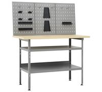 vidaXL Workbench with Three Wall Panels Work Table Work Tool Bench Workstation T