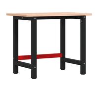 vidaXL Workbench Wooden Work Table Work Bench Solid Wood Beech Rectangular