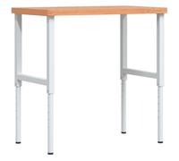 vidaXL Workbench Wooden Work Table Work Bench Solid Wood Beech Rectangular