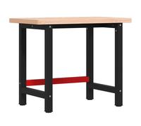 vidaXL Workbench Wooden Work Table Work Bench Solid Wood Beech Rectangular
