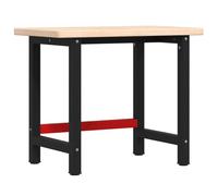 vidaXL Workbench Wooden Work Table Work Bench Tool Solid Wood Oak Rectangular