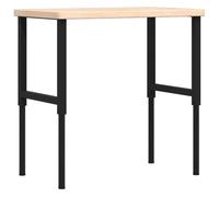 vidaXL Workbench Wooden Work Table Work Bench Tool Solid Wood Oak Rectangular