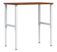 vidaXL Workbench Work Table Work Bench Dark Brown Solid Wood Oak Rectangular