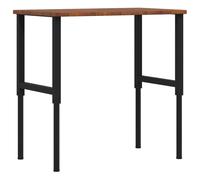 vidaXL Workbench Work Table Work Bench Dark Brown Solid Wood Oak Rectangular