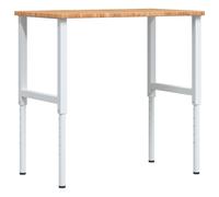 vidaXL Workbench Work Table Work Bench Light Brown Solid Wood Oak Rectangular