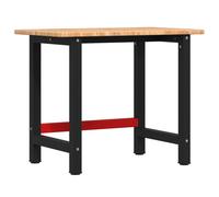 vidaXL Workbench Work Table Work Bench Light Brown Solid Wood Oak Rectangular