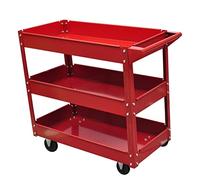 vidaXL Workshop Tool Trolley - 3 Shelf Utility Garage Cart, Steel Frame, 100kg Load Capacity, 765x410mm Storage, 780mm High