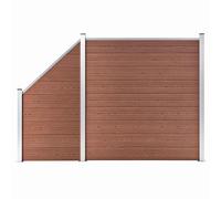 vidaXL WPC Fence Set 1 Square + 1 Slanted 273x186 cm Brown