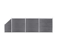 vidaXL WPC Fence Set 3 Square + 1 Slanted 619x186 cm Grey