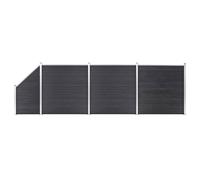 vidaXL WPC Fence Set 3 Square + 1 Slanted 619x186 cm Grey