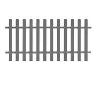 vidaXL WPC Picket Fence 200x100cm Grey Outdoor Garden Barrier Border Palisade