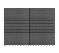 vidaXL 6x WPC Tiles Grey Decking Pool Interlocking Floor Bathrooms Pool Spa