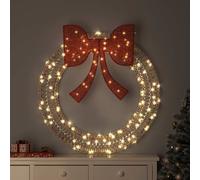 vidaXL Wreath With 150 Leds Warm White 121 X 121 X 10cm Pet, White