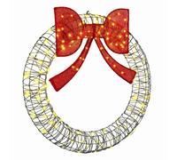 vidaXL Wreath with 150 LEDs Warm white 121 x 121 x 10 cm Rattan