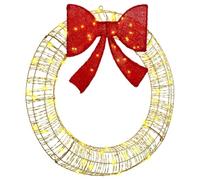 vidaXL Wreath with 80 LEDs Warm white 90 cm PET, Modern, Round LED Decor for Living Room, Christmas Decoration, Seasonal Lighting, Holiday Accessories, Festive Design