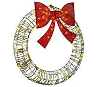 vidaXL Wreath with 80 LEDs Warm white 91 x 91 x 9 cm Rattan