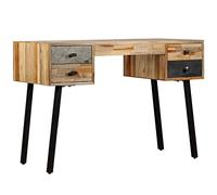 vidaXL Writing Desk 110cm Solid Reclaimed Teak 4 Drawers Computer Study Table