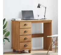 Desk Solid Pine Wood Brown 95 x 40 x 75 cm 4 Drawers Matte Finish Home Office UK
