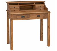 vidaXL Writing Desk Beige 89.5 x 49.5 x 100 cm Solid Teak Wood, Rustic Writing D