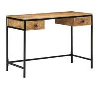 vidaXL Desk with Drawer Brown 105 x 50 x 75 cm Solid Mango wood, Modern, Compact, Rectangular Writing Desk for Productive Setup, Urban Office Space, Organized Living, Functional Design